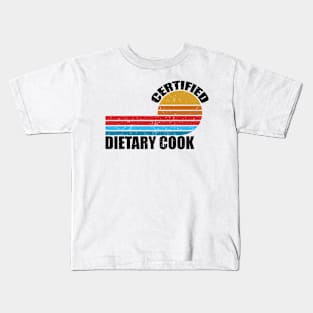 Certified Dietary Cook retro vintage job title profession Kids T-Shirt